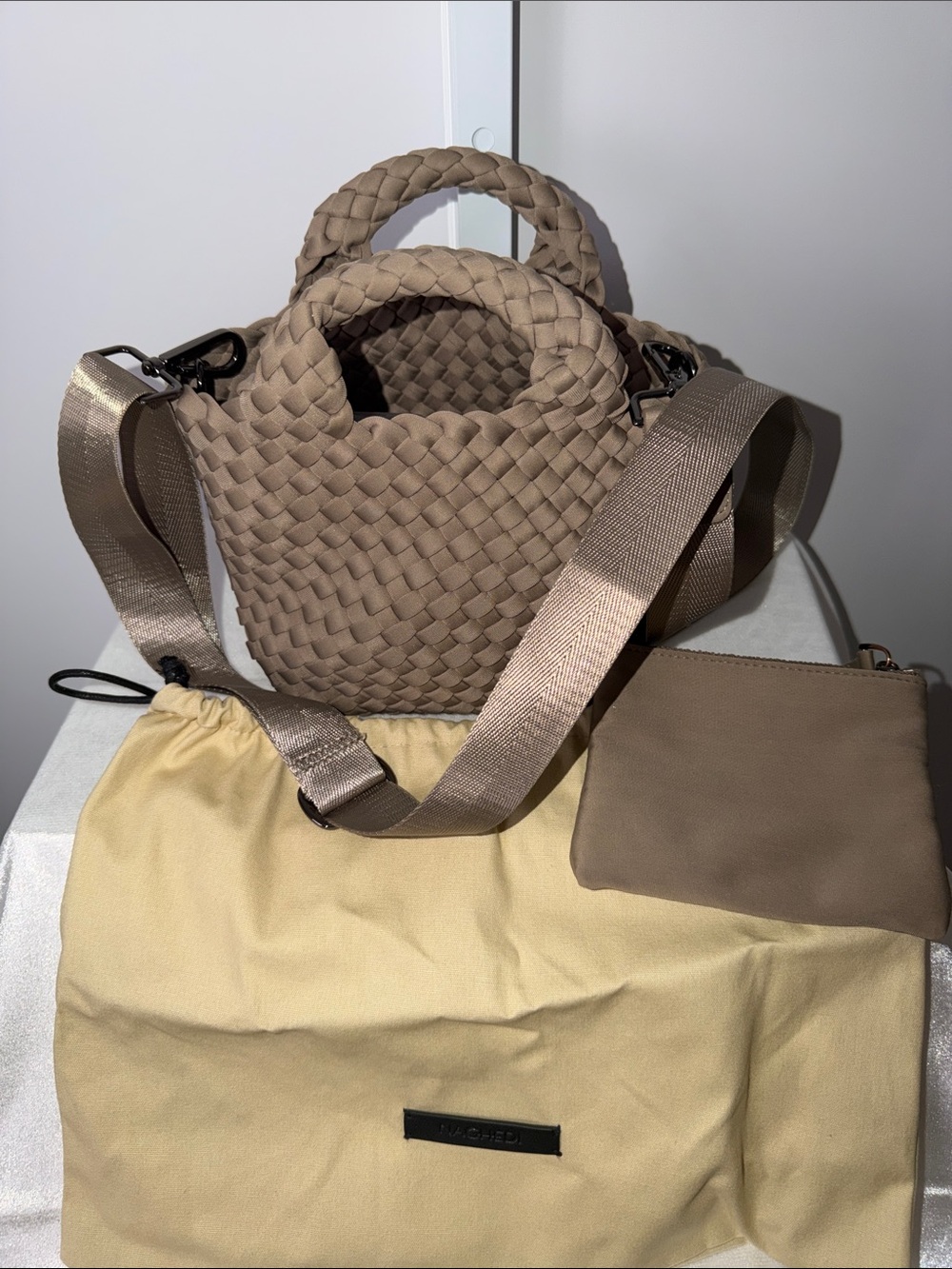 NAGHEDI St. Barts Petit tote with Detachable Strap and pouch